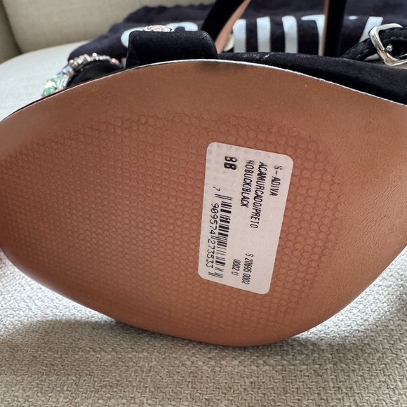 SCHUTZ Adiva Black Heels with Multicolored Gem Embellishments - Picture 3 of 3